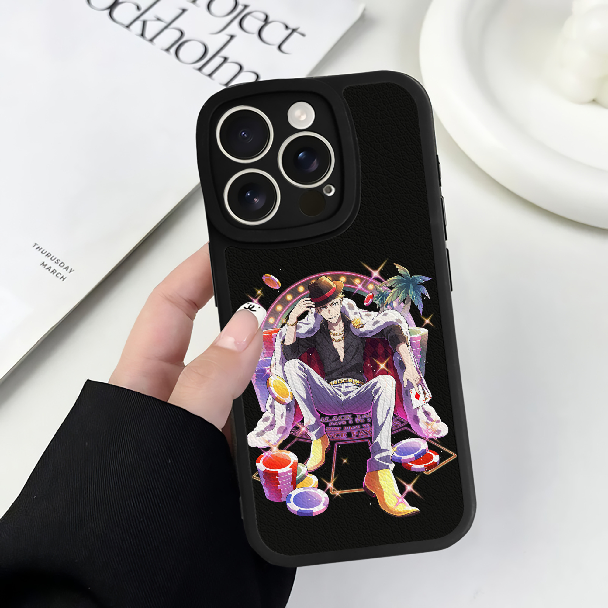 （画像用） 文豪ストレイドッグス Bungo Stray Dogs 【iPhone 16シリーズ対応】シリコンスマホケース（レザー調） 材質：シリコン